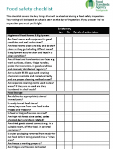 food safety inspection checklist